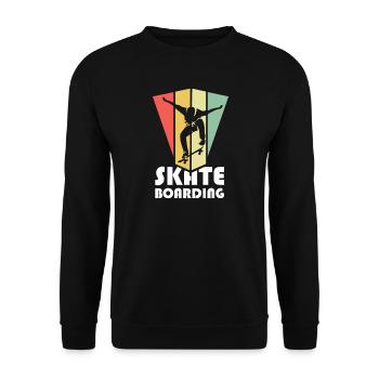 skateboarding classic retro vintage skater skate - Unisex Pullover - Schwarz - Vorne - Alina (178cm) & Michal (187cm)