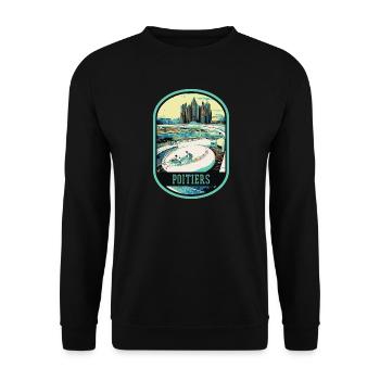 Poitiers France, Futuroscope theme park - Unisex Sweatshirt - black - Front - Alina (178cm) & Michal (187cm)