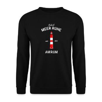 Leuchtturm Amrum, Meer Ruhe, Nordsee - Unisex Pullover - Schwarz - Vorne - Alina (178cm) & Michal (187cm)