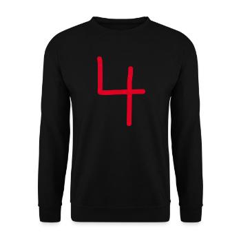 4 Numéro quatre numéro noir anniversaire - Sweat-shirt Unisexe - noir - Devant - Alina (178cm) & Michal (187cm)