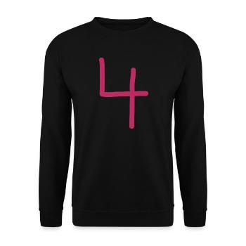 4 Numéro quatre rose numéro rouge Anniversaire - Sweat-shirt Unisexe - noir - Devant - Alina (178cm) & Michal (187cm)
