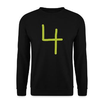 4 Numéro quatre numéro anniversaire vert - Sweat-shirt Unisexe - noir - Devant - Alina (178cm) & Michal (187cm)