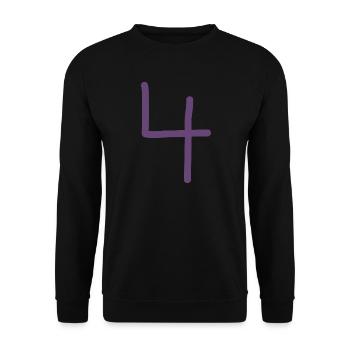4 Numéro quatre numéro violet anniversaire - Sweat-shirt Unisexe - noir - Devant - Alina (178cm) & Michal (187cm)