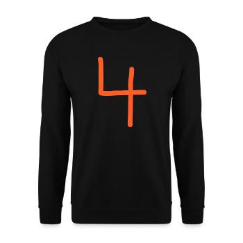 4 Numéro quatre numéro orange anniversaire - Sweat-shirt Unisexe - noir - Devant - Alina (178cm) & Michal (187cm)