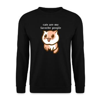 Katze süß Geschenkidee lustig witzig - Unisex Pullover - Schwarz - Vorne - Alina (178cm) & Michal (187cm)