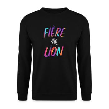 Fière lion cadeau lion signe zodiaque humour - Sweat-shirt Unisexe - noir - Devant - Alina (178cm) & Michal (187cm)
