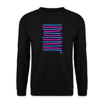 Sprayed graffiti lines, printing color freely selectable - Unisex Sweatshirt - black - Front - Alina (178cm) & Michal (187cm)