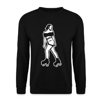 Roller Skates Girls - Unisex Sweatshirt - black - Front - Alina (178cm) & Michal (187cm)