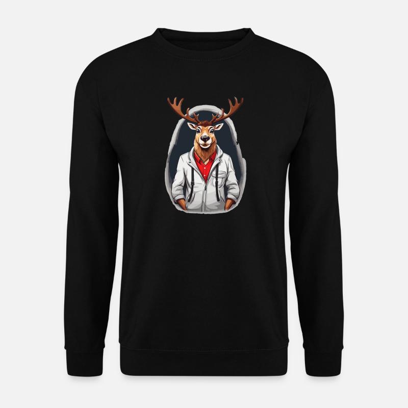 Coole Rentier - Unisex Pullover - Schwarz