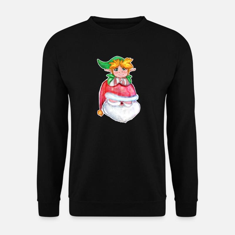 Kawaii Santa & Elf - Unisex Pullover - Schwarz