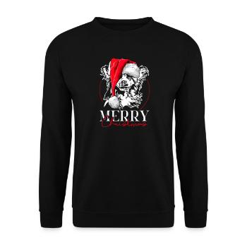 Père Noël chinois chien à crête joyeux Noël chiens - Sweat-shirt Unisexe - noir - Devant - Alina (178cm) & Michal (187cm)