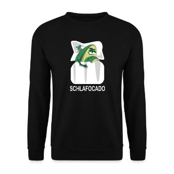 Schlafocado Avocado Schlafshirt offiziell lustig - Unisex Pullover - Schwarz - Vorne - Alina (178cm) & Michal (187cm)