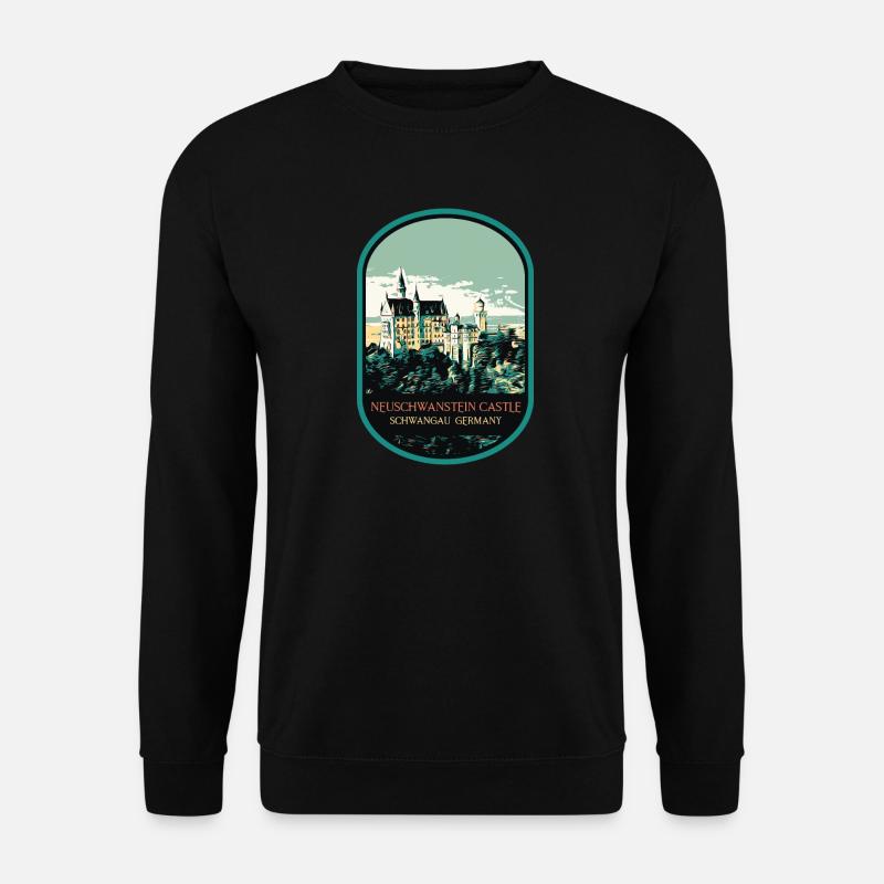 Neuschwanstein Castle Silhouette - Unisex Sweatshirt - black