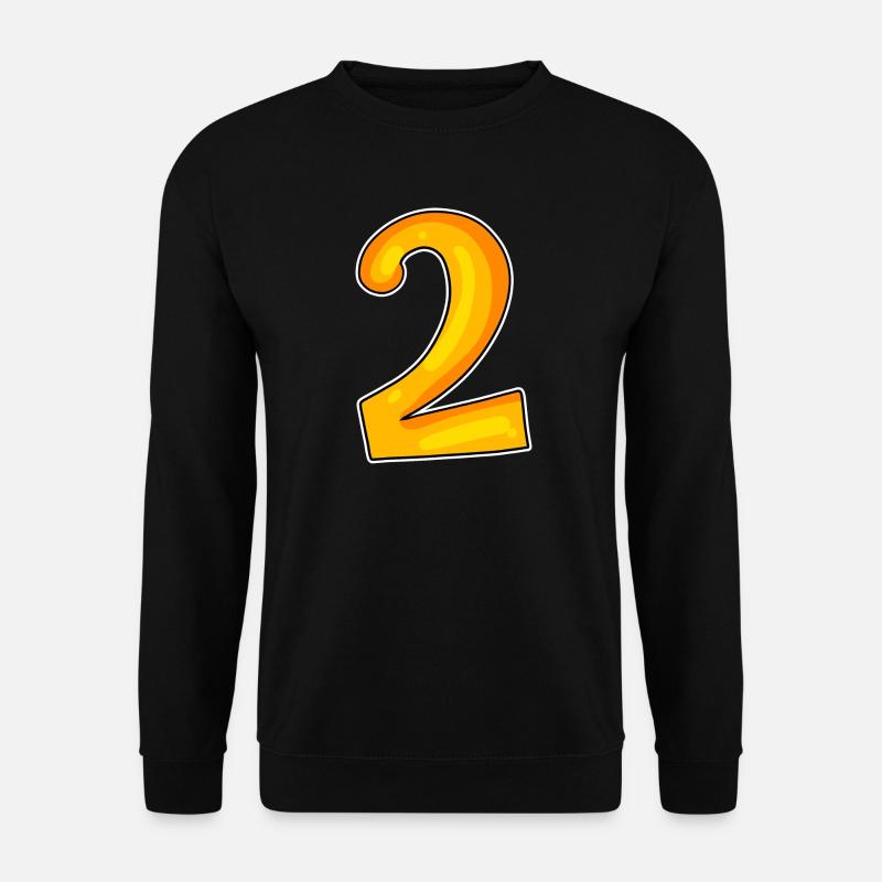 Zwei - 2 - Nummer Zahl - Unisex Pullover - Schwarz