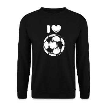 J’aime le ballon de football Icône du logo du symbole du cœur - Sweat-shirt Unisexe - noir - Devant - Alina (178cm) & Michal (187cm)