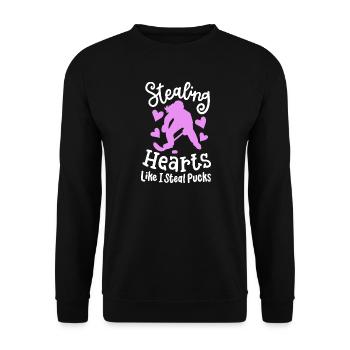 Eishockey Eishockeyspielerin Valentinstag - Unisex Pullover - Schwarz - Vorne - Alina (178cm) & Michal (187cm)