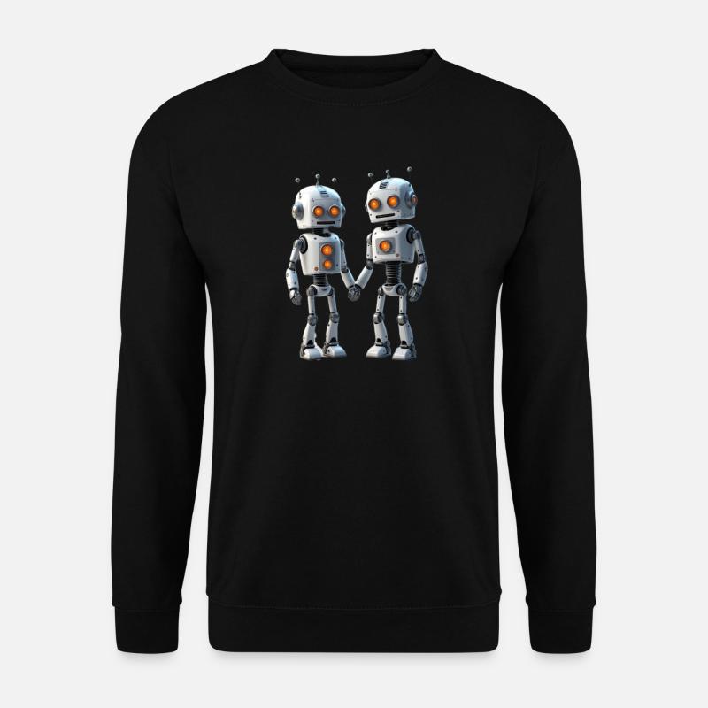 Roboter Pärchen - Unisex Pullover - Schwarz