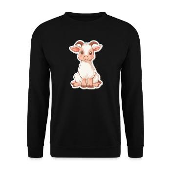 Chèvre - Sweat-shirt Unisexe - noir - Devant - Alina (178cm) & Michal (187cm)