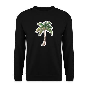 Palm tree - Unisex Sweatshirt - black - Front - Alina (178cm) & Michal (187cm)