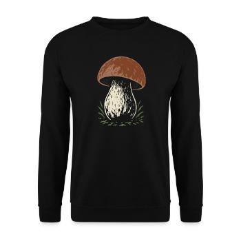 Cueilleur de cèpes - champignons - dicton - Sweat-shirt Unisexe - noir - Devant - Alina (178cm) & Michal (187cm)