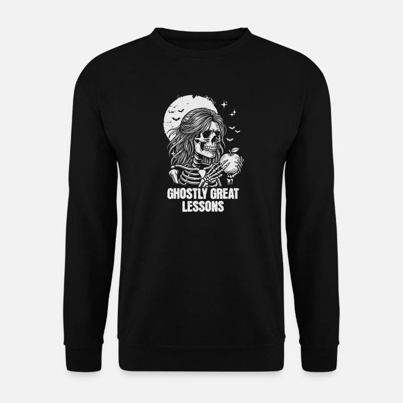 Funny Teacher Skeleton Halloween Classroom - Unisex Pullover - Schwarz