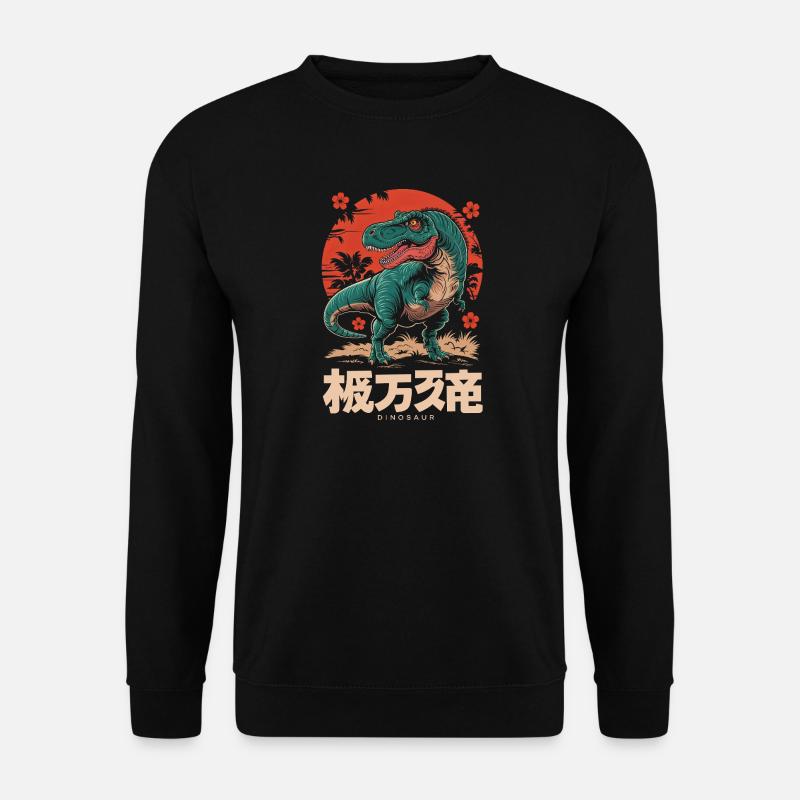 Retro Japanischer Dinosaurier - Unisex Pullover - Schwarz