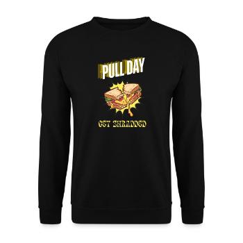 Pull Day Sandwich – Get Shredded Retro - Unisex Sweatshirt - black - Front - Alina (178cm) & Michal (187cm)