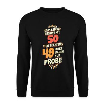 Birthday 50th Anniversary Design Birthday Party - Unisex Sweatshirt - black - Front - Alina (178cm) & Michal (187cm)