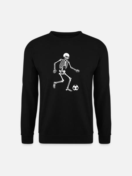 Skeleton beim Fußballsport - Unisex Pullover - Schwarz