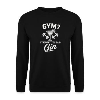 Salle de sport ou gin ? - Sweat-shirt Unisexe - noir - Devant - Alina (178cm) & Michal (187cm)
