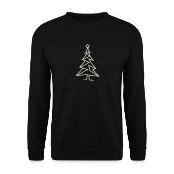 Arbre de Noël urbain – Conception angulaire à une ligne - Sweat-shirt Unisexe - noir - Devant - Alina (178cm) & Michal (187cm)