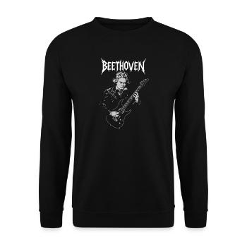 Beethoven Guitar Hero - Unisex Sweatshirt - black - Front - Alina (178cm) & Michal (187cm)