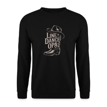 Line Dance Grandpa's Western Boot - Unisex Sweatshirt - black - Front - Alina (178cm) & Michal (187cm)
