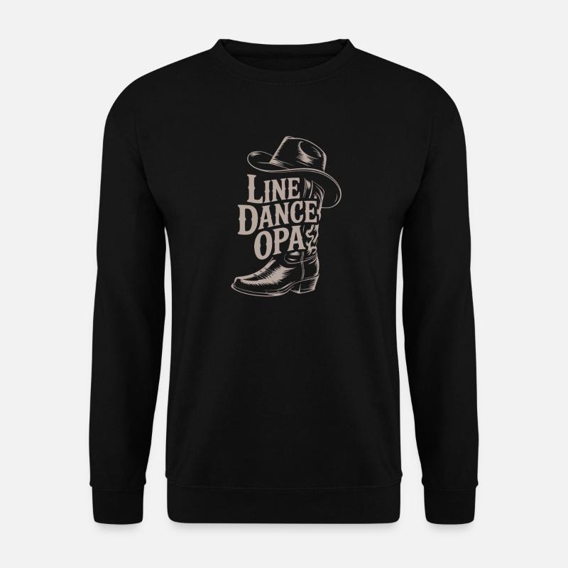 Line Dance Grandpa's Western Boot - Unisex Sweatshirt - black