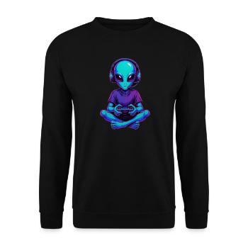 Alien Gaming Gamer Gaming Gaming Video Games Scifi - Unisex Sweatshirt - black - Front - Alina (178cm) & Michal (187cm)