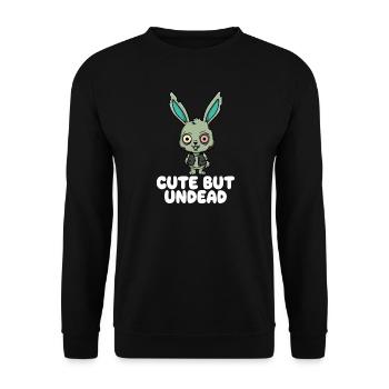 Cute Zombie Bunny – Cutest Dead - Unisex Sweatshirt - black - Front - Alina (178cm) & Michal (187cm)