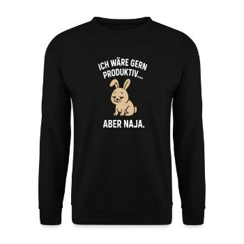 Sad Bunny Productive-Well - Sweat-shirt Unisexe - noir - Devant - Alina (178cm) & Michal (187cm)