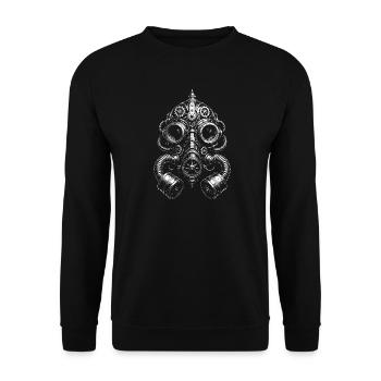 Glyphe du masque à gaz steampunk - Sweat-shirt Unisexe - noir - Devant - Alina (178cm) & Michal (187cm)