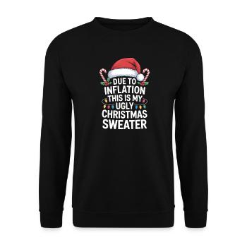 Inflation Hässlicher Weihnachtspullover - Unisex Pullover - Schwarz - Vorne - Alina (178cm) & Michal (187cm)