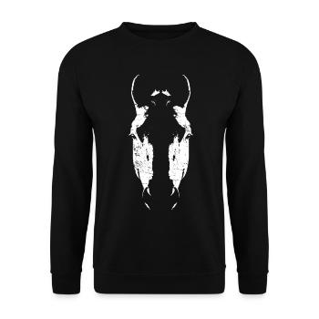 Silhouette Tête de Cheval Minimaliste - Sweat-shirt Unisexe - noir - Devant - Alina (178cm) & Michal (187cm)