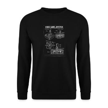 Retro-Joystick-Bauplan - Unisex Pullover - Schwarz - Vorne - Alina (178cm) & Michal (187cm)
