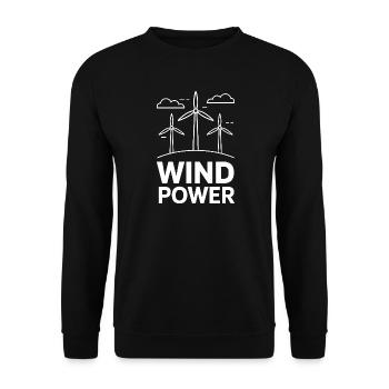 Énergie éolienne Énergie éolienne Énergie renouvelable - Sweat-shirt Unisexe - noir - Devant - Alina (178cm) & Michal (187cm)