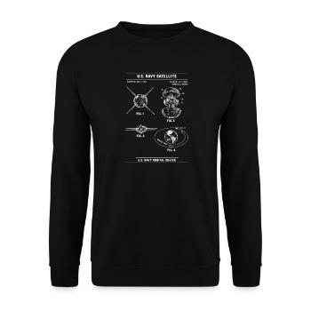 Navy Satellite Blueprint Diagram - Unisex Sweatshirt - black - Front - Alina (178cm) & Michal (187cm)