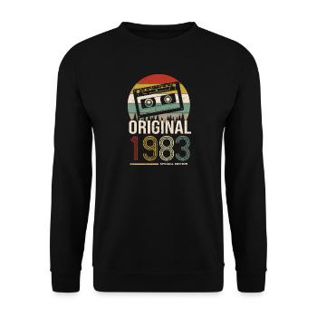 Geburtstag 1983 1983 Geboren 1983 Geburtstag - Unisex Pullover - Schwarz - Vorne - Alina (178cm) & Michal (187cm)