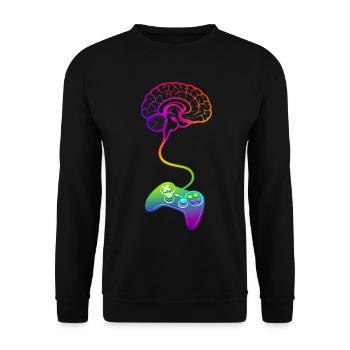 Gamer Geschenke für Männer und Frauen Game Gaming - Unisex Pullover - Schwarz - Vorne - Alina (178cm) & Michal (187cm)