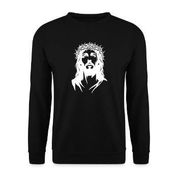 Silhouette de Jésus-Christ - Sweat-shirt Unisexe - noir - Devant - Alina (178cm) & Michal (187cm)