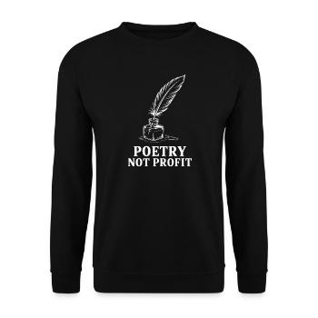 Poetry Not Profit - Unisex Sweatshirt - black - Front - Alina (178cm) & Michal (187cm)