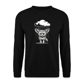 Fennec Desert Fox - Emotional Retro Motif - Unisex Sweatshirt - black - Front - Alina (178cm) & Michal (187cm)