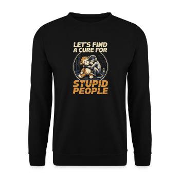 Lets find a cure for stupid people Monkey Punch - Unisex Sweatshirt - black - Front - Alina (178cm) & Michal (187cm)