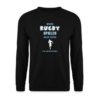 Bester Rugby Spieler Rugbyer Rugbyspieler - Unisex Pullover - Schwarz - Vorne - Alina (178cm) & Michal (187cm)